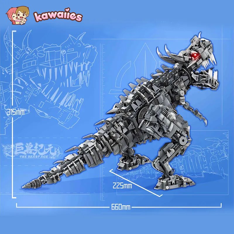 kawaiies-softtoys-plushies-kawaii-plush-Super Mech Colossal Carnotaurus Dinosaur Building Set | NEW Build it 