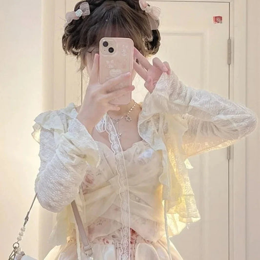 kawaiies-softtoys-plushies-kawaii-plush-Sweet Summer Ruffle Blouse Cardigan Apparel 