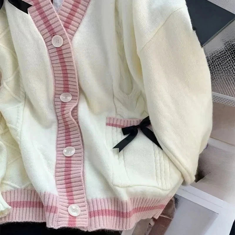 kawaiies-softtoys-plushies-kawaii-plush-Sweetheart Bow Knit Cardigan Apparel 