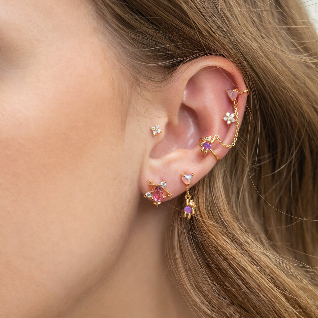 kawaiies-softtoys-plushies-kawaii-plush-Teardrop Stars Moon Gold-Plated Stud Earrings Earrings 