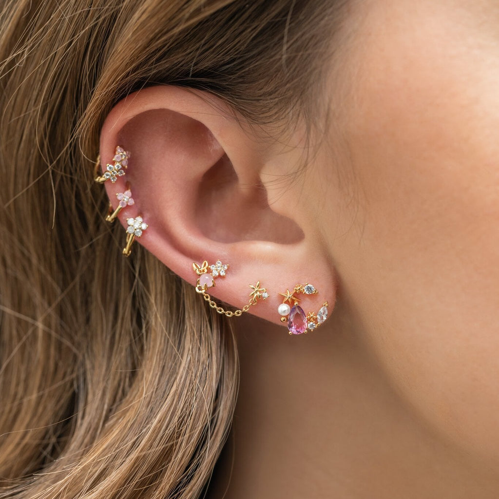 kawaiies-softtoys-plushies-kawaii-plush-Teardrop Stars Moon Gold-Plated Stud Earrings Earrings 
