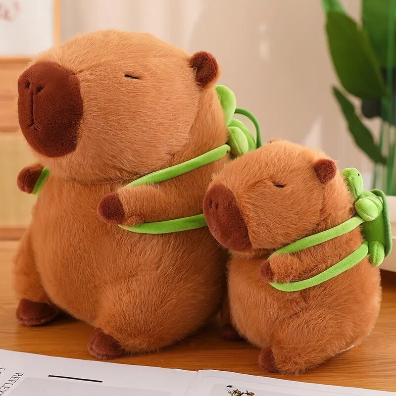 kawaiies-softtoys-plushies-kawaii-plush-The Adorable Capybara Turtle Back Pack Plushies | NEW Soft toy 8in / 20cm 