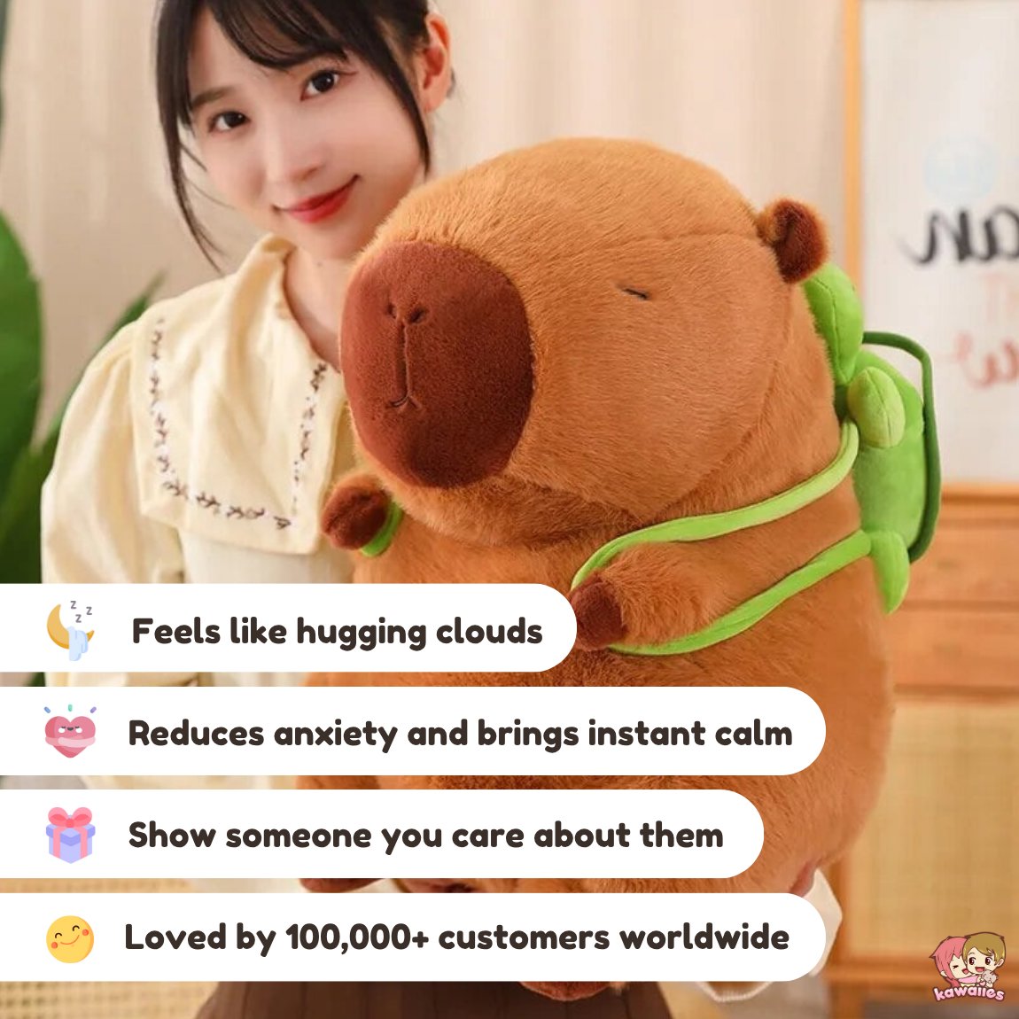 kawaiies-softtoys-plushies-kawaii-plush-The Adorable Capybara Turtle Back Pack Plushies Soft toy 