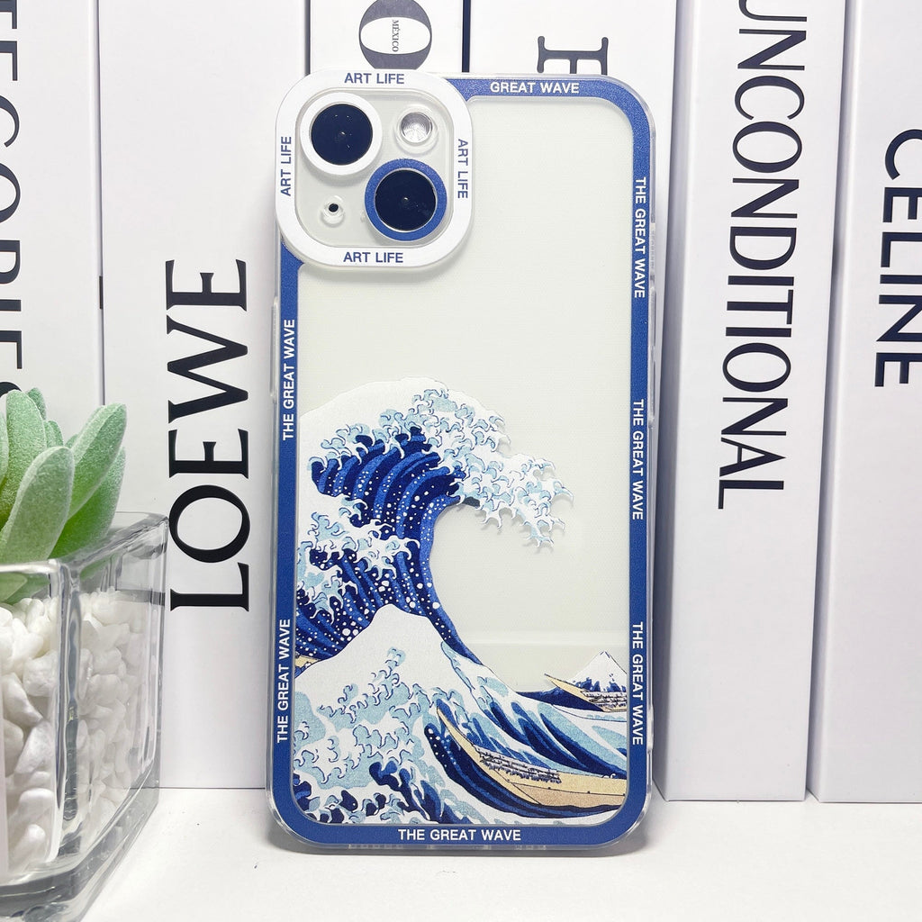 kawaiies-softtoys-plushies-kawaii-plush-The Great Wave Off Kanagawa Japanese-themed iPhone Case Accessories Blue iPhone 7 8 SE2 