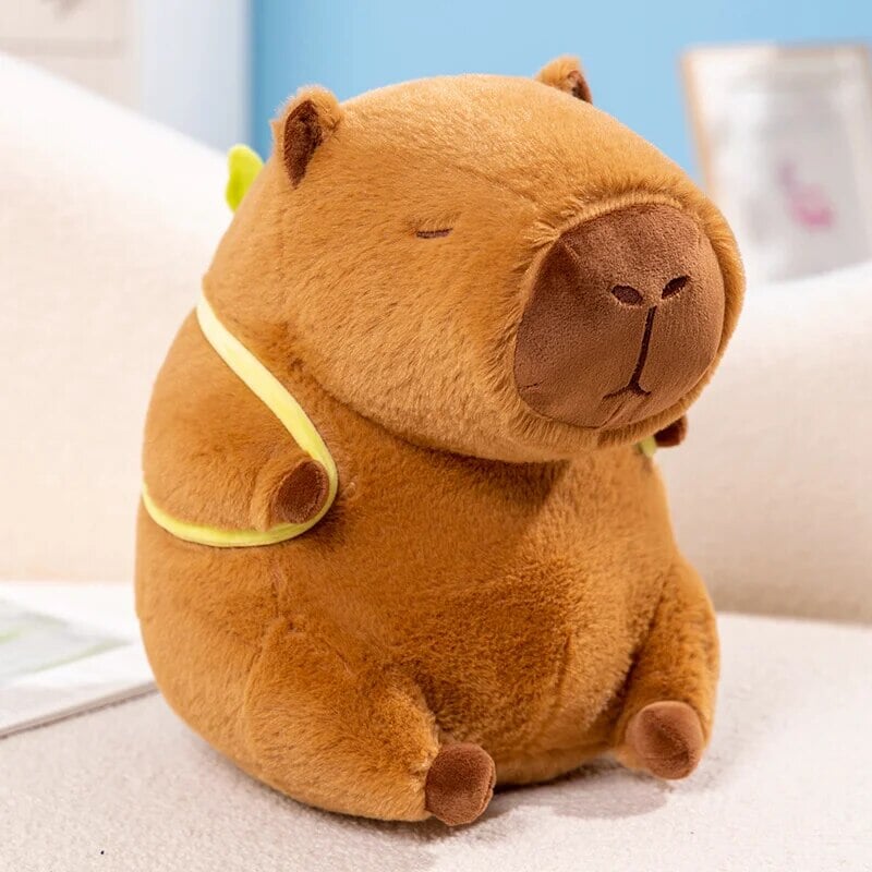 kawaiies-softtoys-plushies-kawaii-plush-The Kawaii Capybara with Mini Avocado Backpack Plushie Soft toy 12in / 30cm 