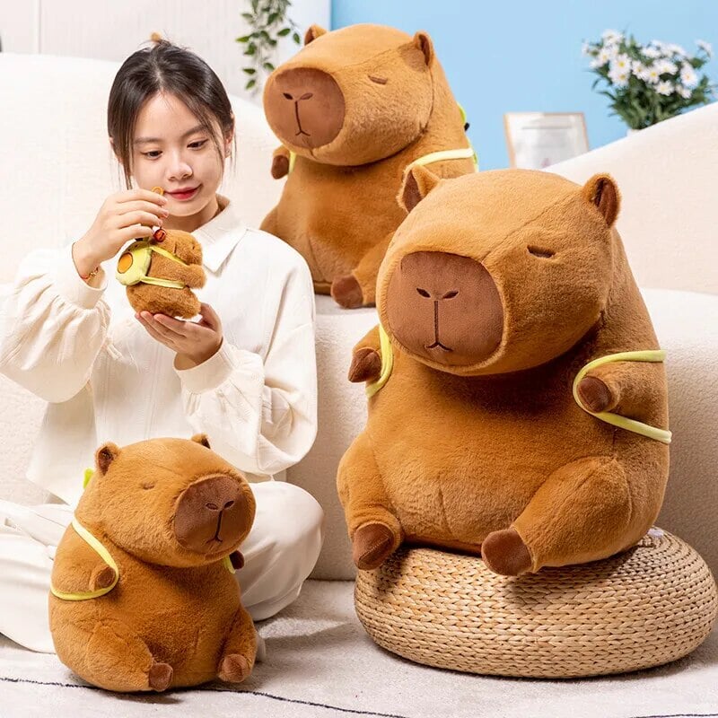 kawaiies-softtoys-plushies-kawaii-plush-The Kawaii Capybara with Mini Avocado Backpack Plushie Soft toy 