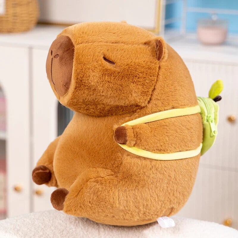 kawaiies-softtoys-plushies-kawaii-plush-The Kawaii Capybara with Mini Avocado Backpack Plushie Soft toy 16in / 40cm 