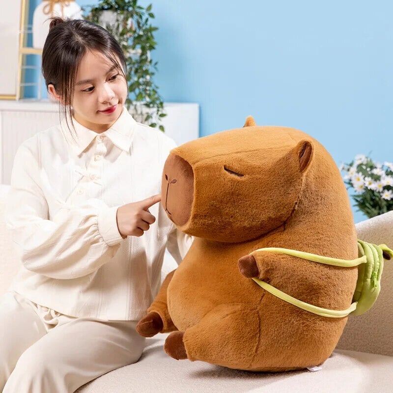 kawaiies-softtoys-plushies-kawaii-plush-The Kawaii Capybara with Mini Avocado Backpack Plushie Soft toy 20in / 50cm 