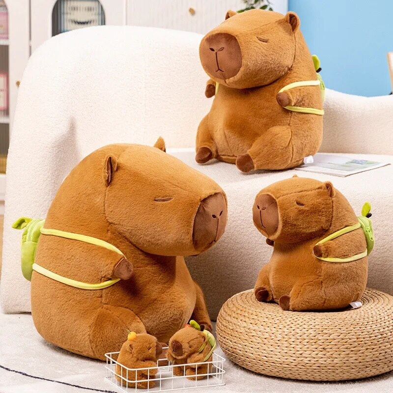 kawaiies-softtoys-plushies-kawaii-plush-The Kawaii Capybara with Mini Avocado Backpack Plushie Soft toy 