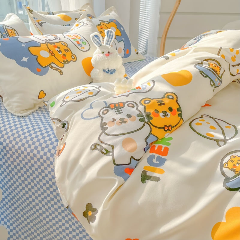 kawaiies-softtoys-plushies-kawaii-plush-Tiger Friends 120gsm Polyester Bedding Set Bedding Sets 