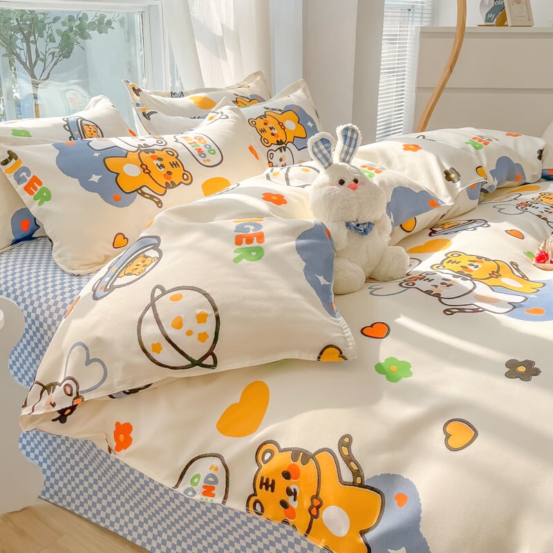kawaiies-softtoys-plushies-kawaii-plush-Tiger Friends 120gsm Polyester Bedding Set Bedding Sets 