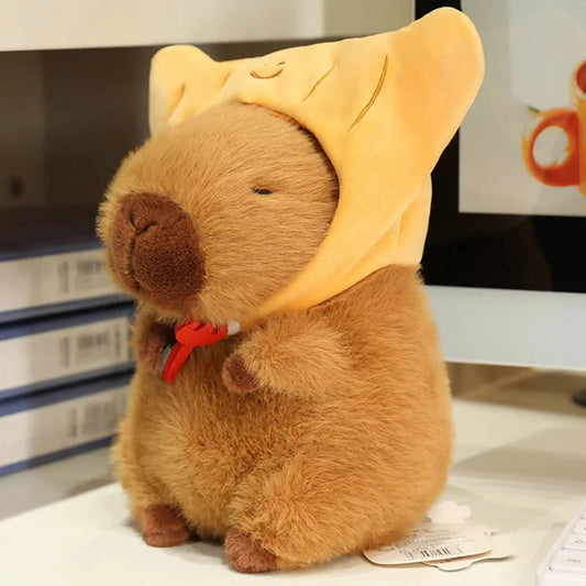 kawaiies-softtoys-plushies-kawaii-plush-Toasted Croissant Capybara Plushies Soft toy Croissant Hat 10cm 