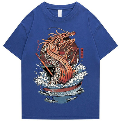 kawaiies-softtoys-plushies-kawaii-plush-Tokyo Noodle Dragon Unisex Cotton Tee Apparel Blue S 
