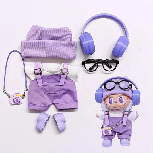 kawaiies-softtoys-plushies-kawaii-plush-Trendy Streetwear Kid Purple Labubu Outfit Accessories 