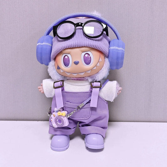 kawaiies-softtoys-plushies-kawaii-plush-Trendy Streetwear Kid Purple Labubu Outfit Accessories 