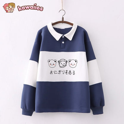 kawaiies-softtoys-plushies-kawaii-plush-Two-Tone Blue Gray Trip Bears Unisex Sweatshirts | NEW Hoodies 