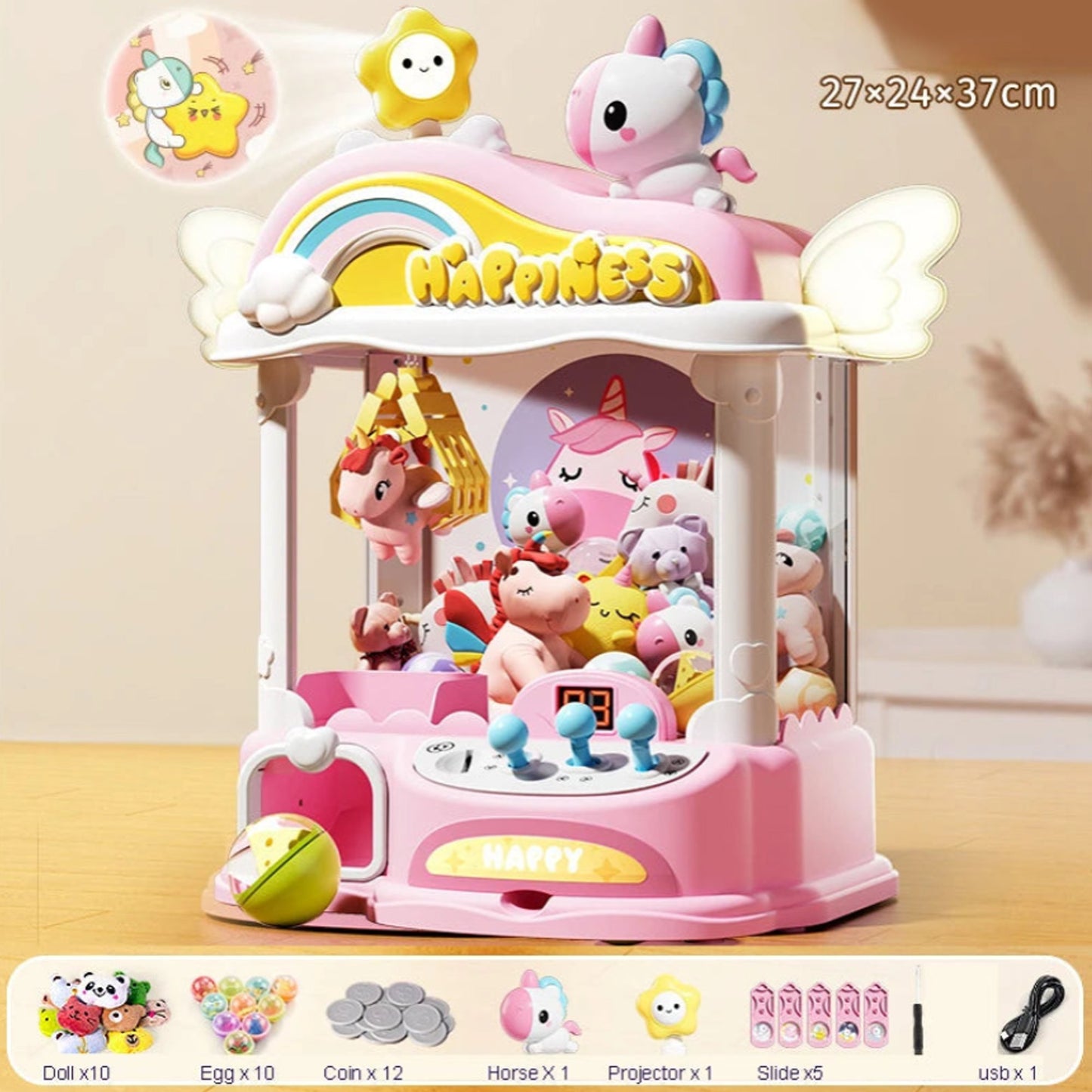 kawaiies-softtoys-plushies-kawaii-plush-Unicorn Dream Advanced Mini Claw Machine Toy Toys Pink 