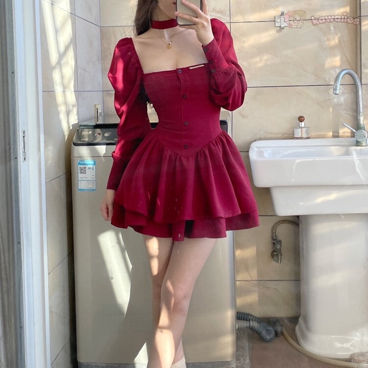 kawaiies-softtoys-plushies-kawaii-plush-Vintage Bodice Mini Dress Apparel 
