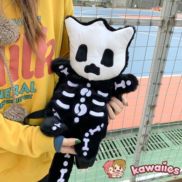 kawaiies-softtoys-plushies-kawaii-plush-Whisper the Mini Skeleton Plush Backpack Bags 