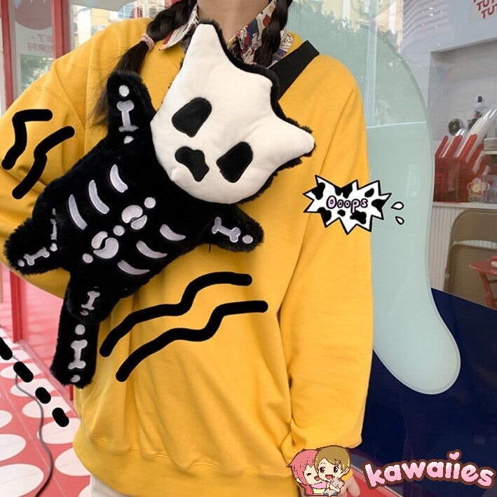 kawaiies-softtoys-plushies-kawaii-plush-Whisper the Mini Skeleton Plush Backpack Bags 