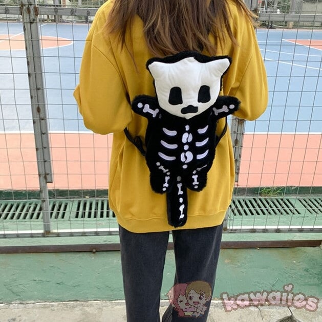 kawaiies-softtoys-plushies-kawaii-plush-Whisper the Mini Skeleton Plush Backpack Bags 