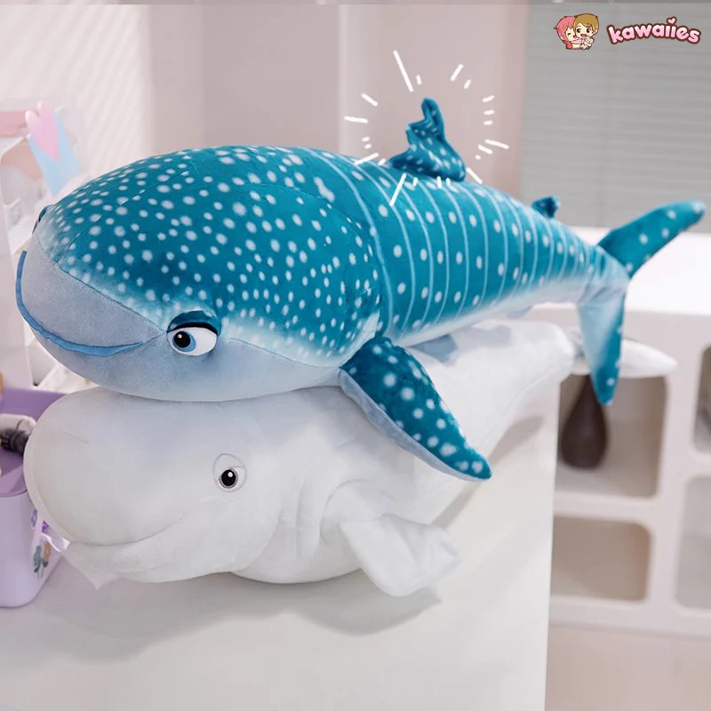 kawaiies-softtoys-plushies-kawaii-plush-White Beluga Blue Whale Shark 75cm Plushies Soft toy 