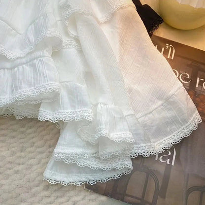 kawaiies-softtoys-plushies-kawaii-plush-White Black Irregular Layered Mini Skirt Apparel 