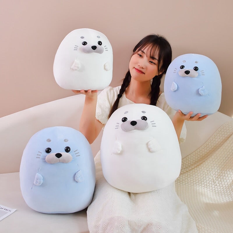 kawaiies-softtoys-plushies-kawaii-plush-White Blue Baby Seal Plushies | NEW Soft toy 