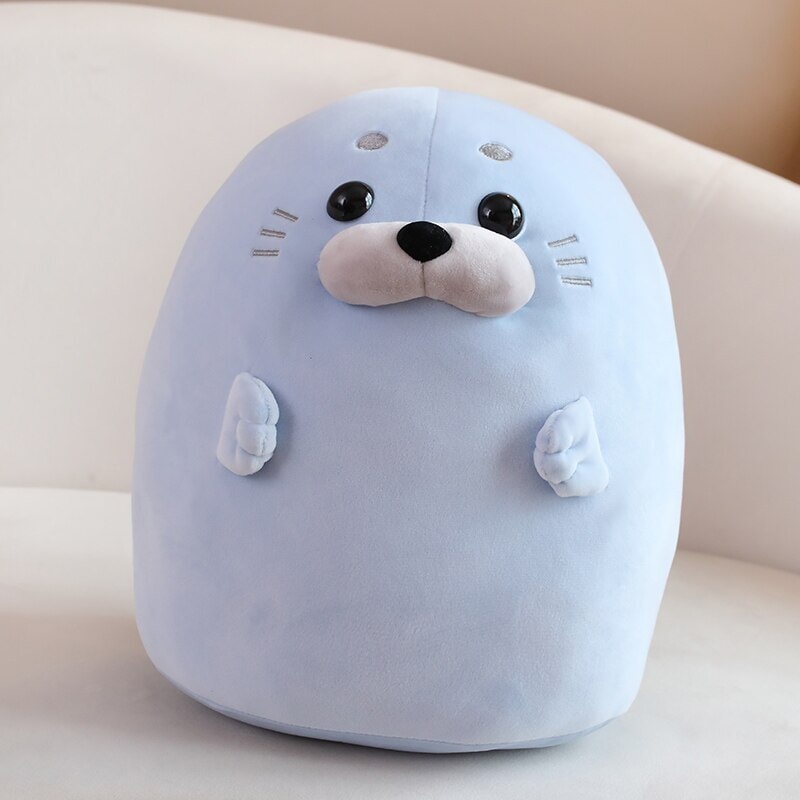kawaiies-softtoys-plushies-kawaii-plush-White Blue Baby Seal Plushies | NEW Soft toy Blue 30cm 