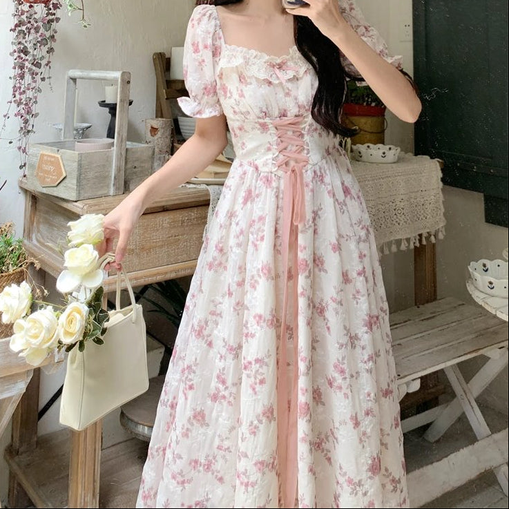 kawaiies-softtoys-plushies-kawaii-plush-White Pink Cottage Lace Milkmaid Dress Apparel 