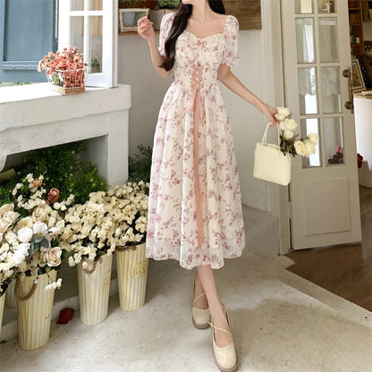 kawaiies-softtoys-plushies-kawaii-plush-White Pink Cottage Lace Milkmaid Dress Apparel 