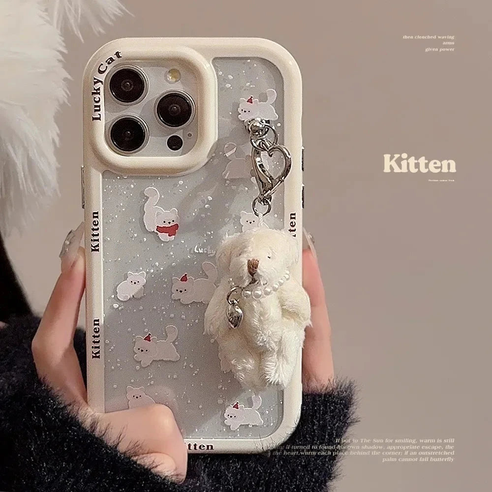 kawaiies-softtoys-plushies-kawaii-plush-Winter Snow Pearl Bear iPhone Case with Charm Accessories With Charm iPhone 11 