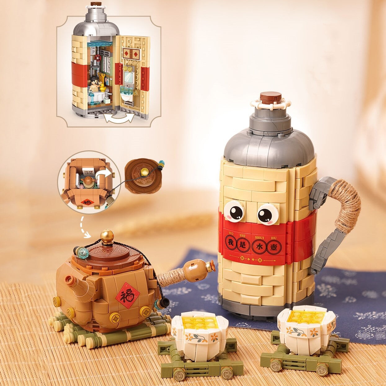 kawaiies-softtoys-plushies-kawaii-plush-Wonders of Asia Teatime Nano Building Set | NEW Build it 