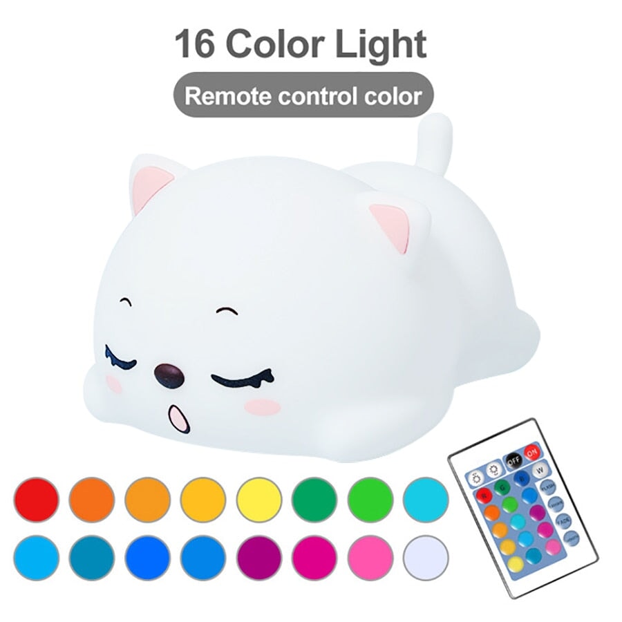kawaiies-softtoys-plushies-kawaii-plush-Yawning Cat LED Night Light | NEW Home Decor 16 Colors 