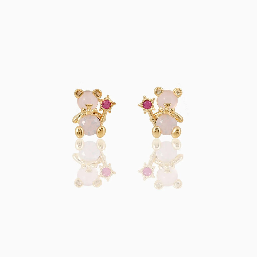 kawaiies-softtoys-plushies-kawaii-plush-Zircon Light Pink Round Gold-plated Earring Earrings Gold 
