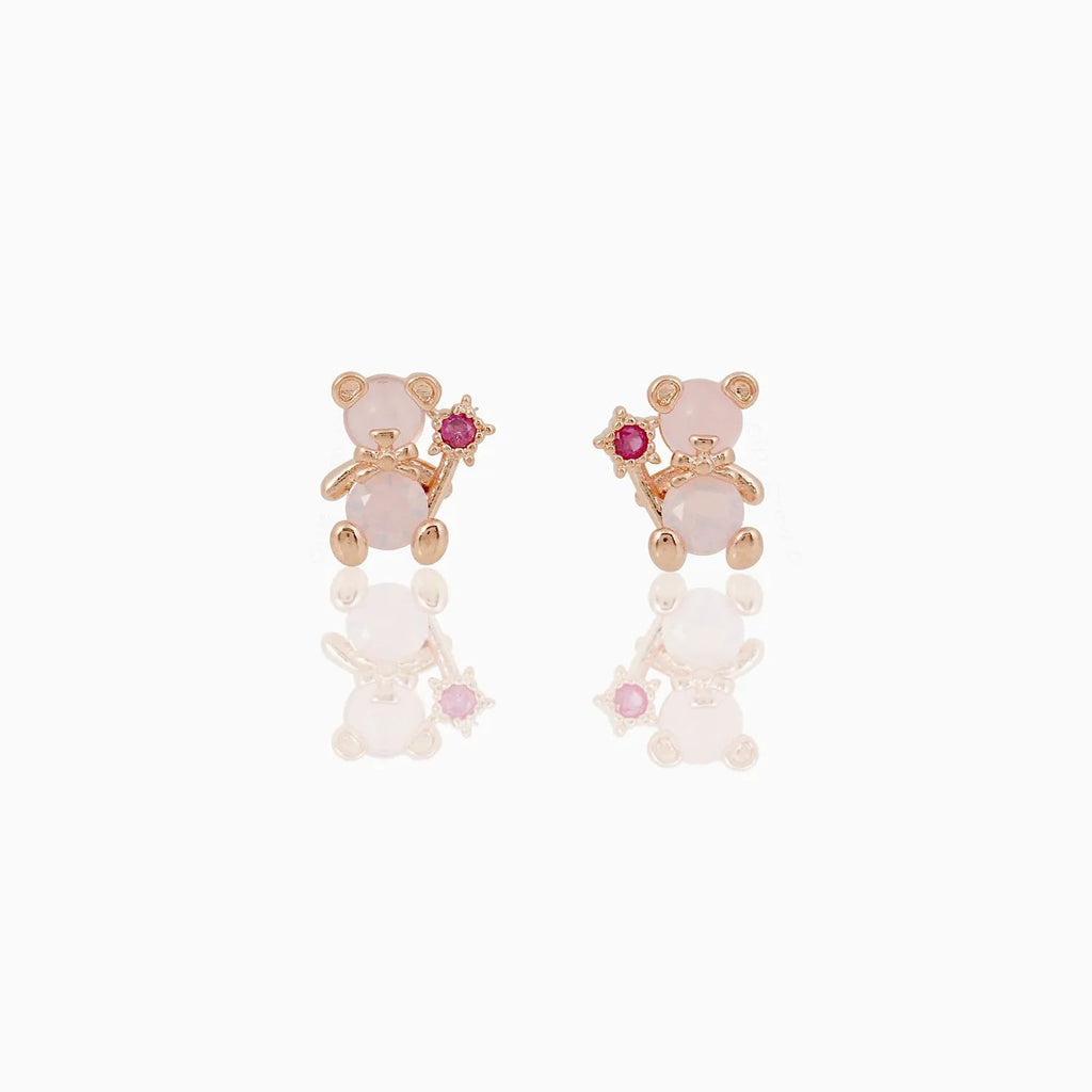 kawaiies-softtoys-plushies-kawaii-plush-Zircon Light Pink Round Gold-plated Earring Earrings Rose gold 
