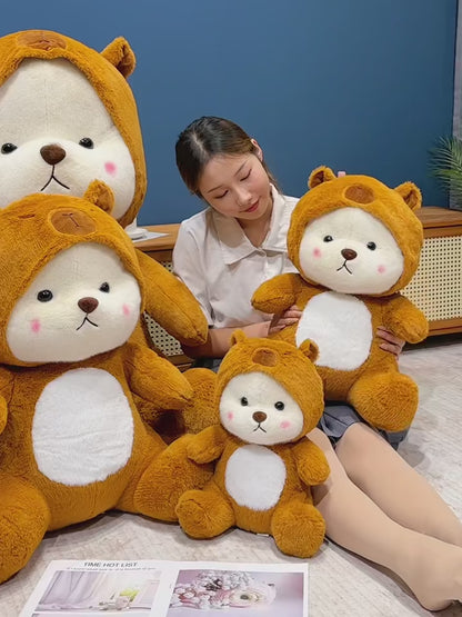 White Bear Capybara Costume Plushie