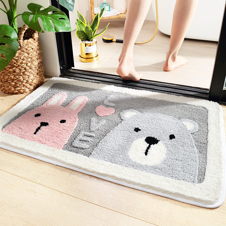 Adorable Animals Rectangle Non-Slip Fluffy Bath Mats Collection – Kawaiies