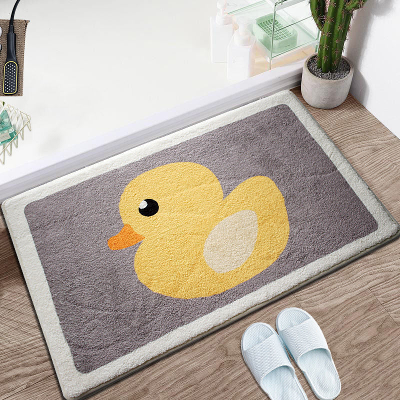 Bath Mat for Bathroom Rug Non Slip Cushioned, Jacquard with Cute Duck  Design Soft Floor Mats, Water Absorbent Super Carpet, Machine  Washable(15.8''X