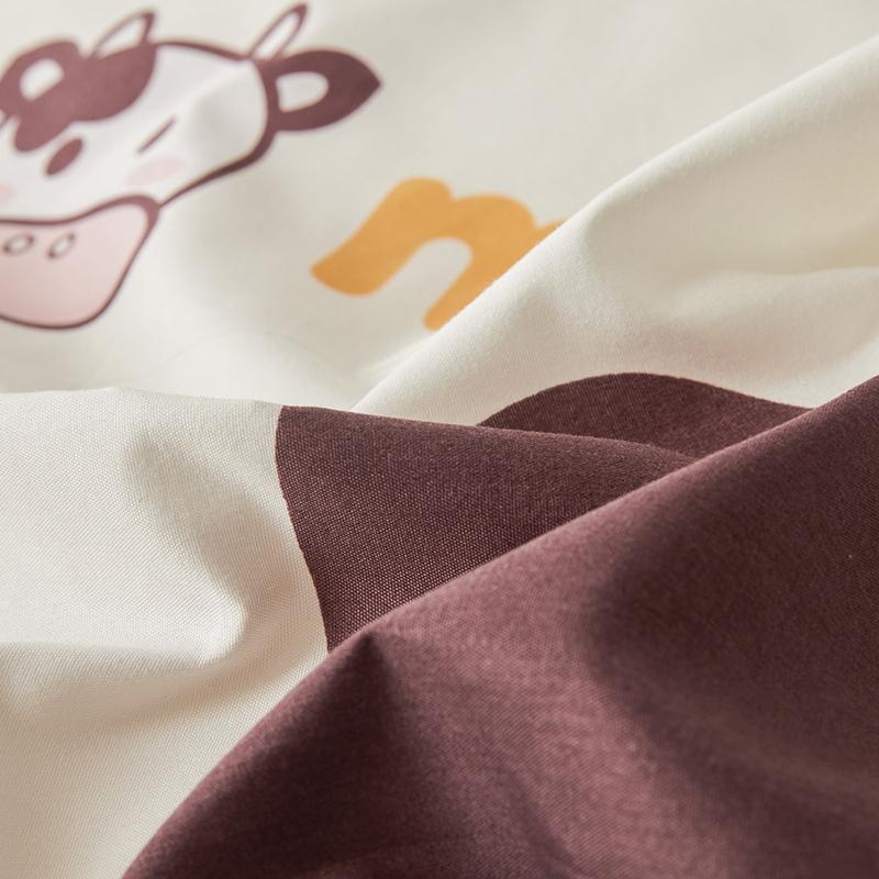 Adorable Brown Cow & Milk Bedding Set without Bed Flat Sheet - Kawaiies - Adorable - Cute - Plushies - Plush - Kawaii