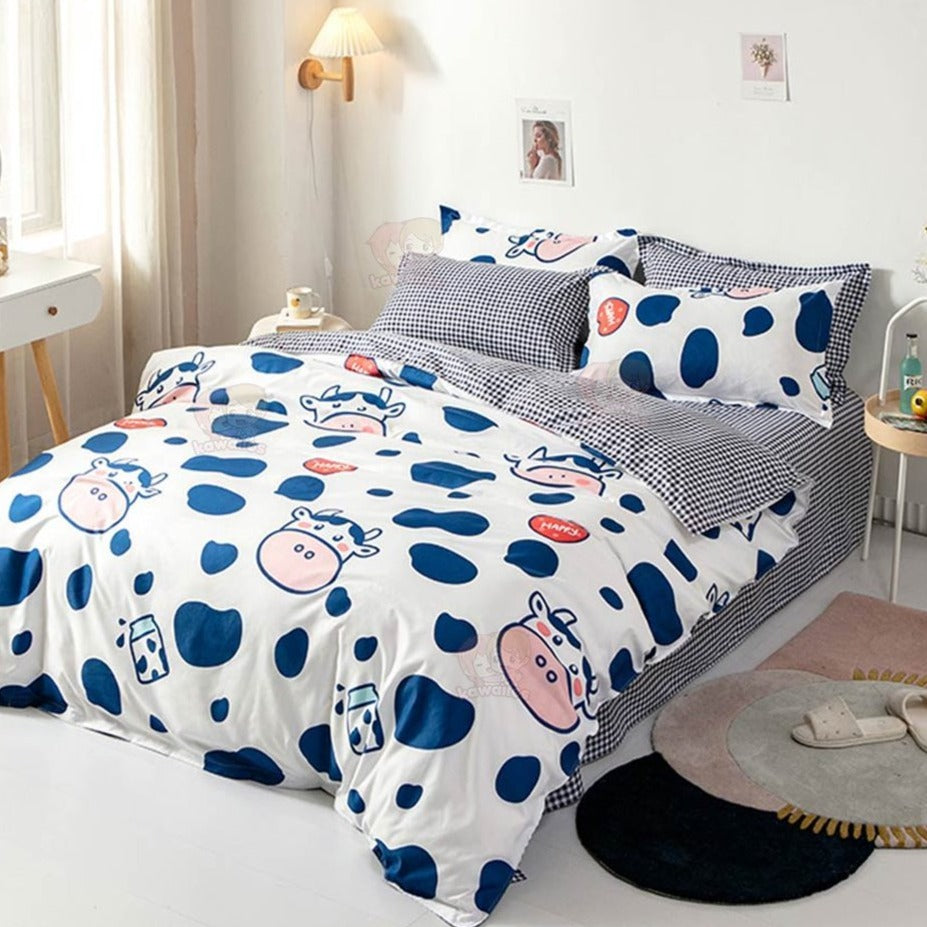 Adorable Cow & Milk Bedding Set - Kawaiies - Adorable - Cute - Plushies - Plush - Kawaii