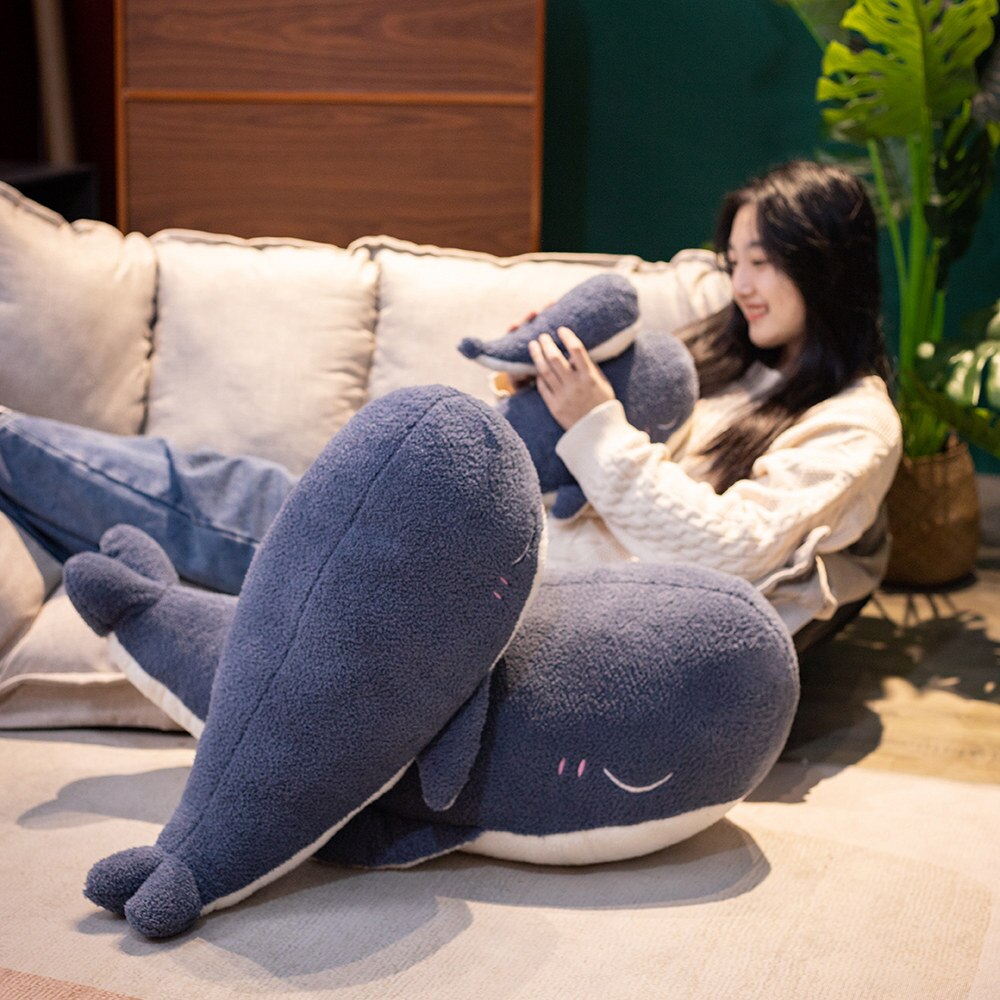 Adorable Fluffy Blue Whale Plushie - Kawaiies - Adorable - Cute - Plushies - Plush - Kawaii