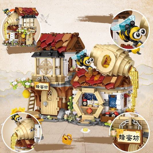 Ancient Honey Bee & Bacon Shops Micro Building Set Collection - Kawaiies - Adorable - Cute - Plushies - Plush - Kawaii