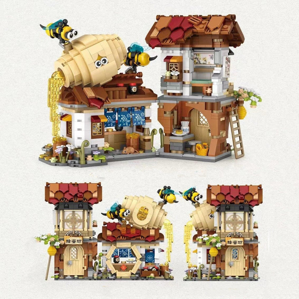 Ancient Honey Bee & Bacon Shops Micro Building Set Collection - Kawaiies - Adorable - Cute - Plushies - Plush - Kawaii