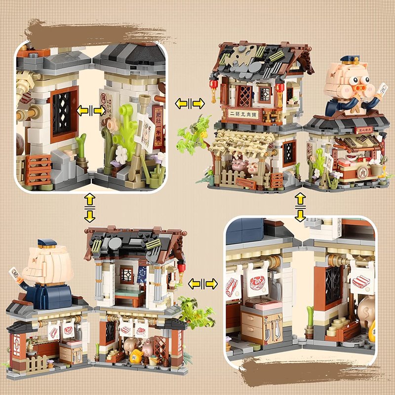 Ancient Honey Bee & Bacon Shops Micro Building Set Collection - Kawaiies - Adorable - Cute - Plushies - Plush - Kawaii