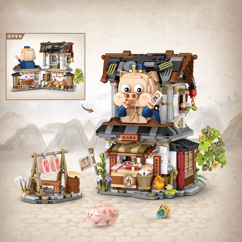 Ancient Honey Bee & Bacon Shops Micro Building Set Collection - Kawaiies - Adorable - Cute - Plushies - Plush - Kawaii