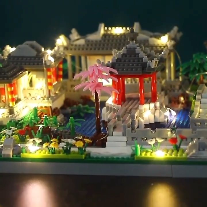 Ancient Pagoda Village with Lake Nano Building Blocks - Kawaiies - Adorable - Cute - Plushies - Plush - Kawaii