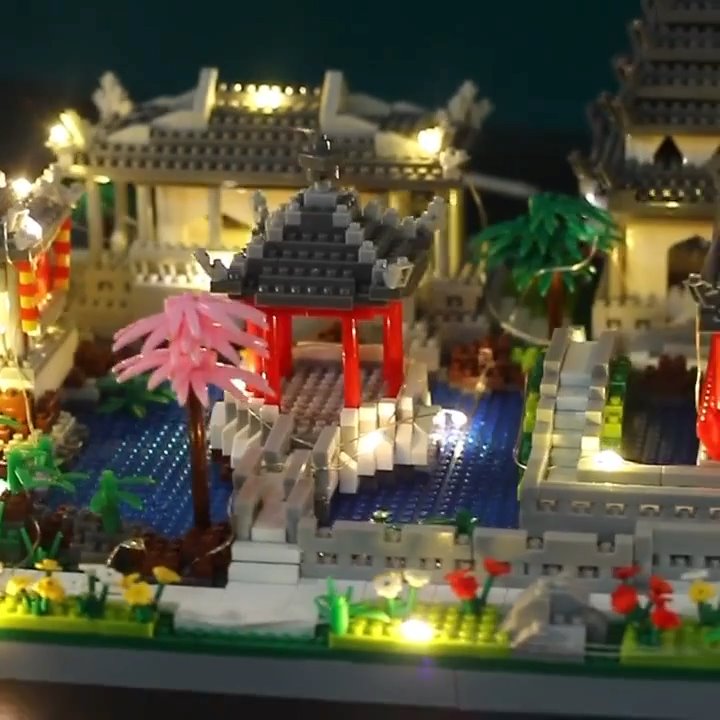 Ancient Pagoda Village with Lake Nano Building Blocks - Kawaiies - Adorable - Cute - Plushies - Plush - Kawaii