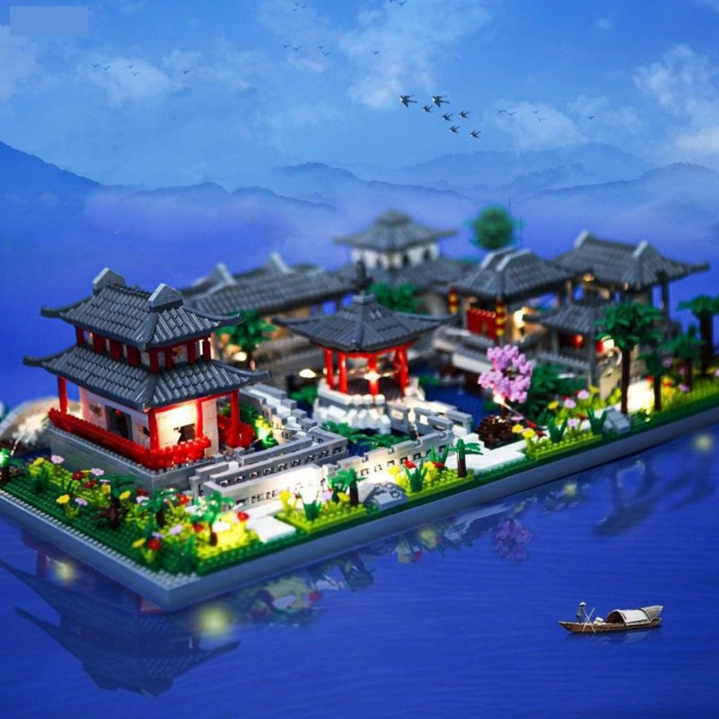 Ancient Pagoda Village with Lake Nano Building Blocks - Kawaiies - Adorable - Cute - Plushies - Plush - Kawaii