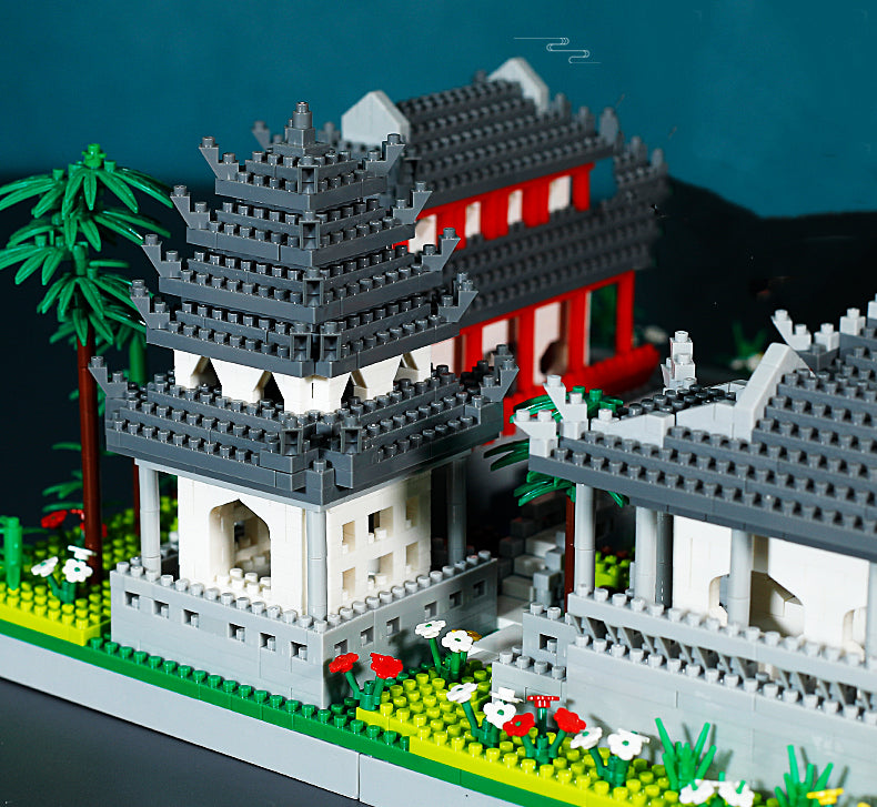 Ancient Pagoda Village with Lake Nano Building Blocks - Kawaiies - Adorable - Cute - Plushies - Plush - Kawaii